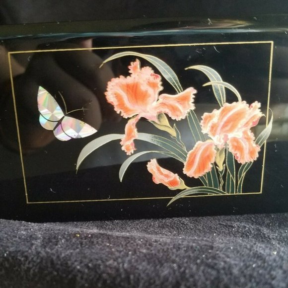 Vtg Music Jewelry Box The San Francisco Music Box Co. holographic buterfly - Picture 5 of 7